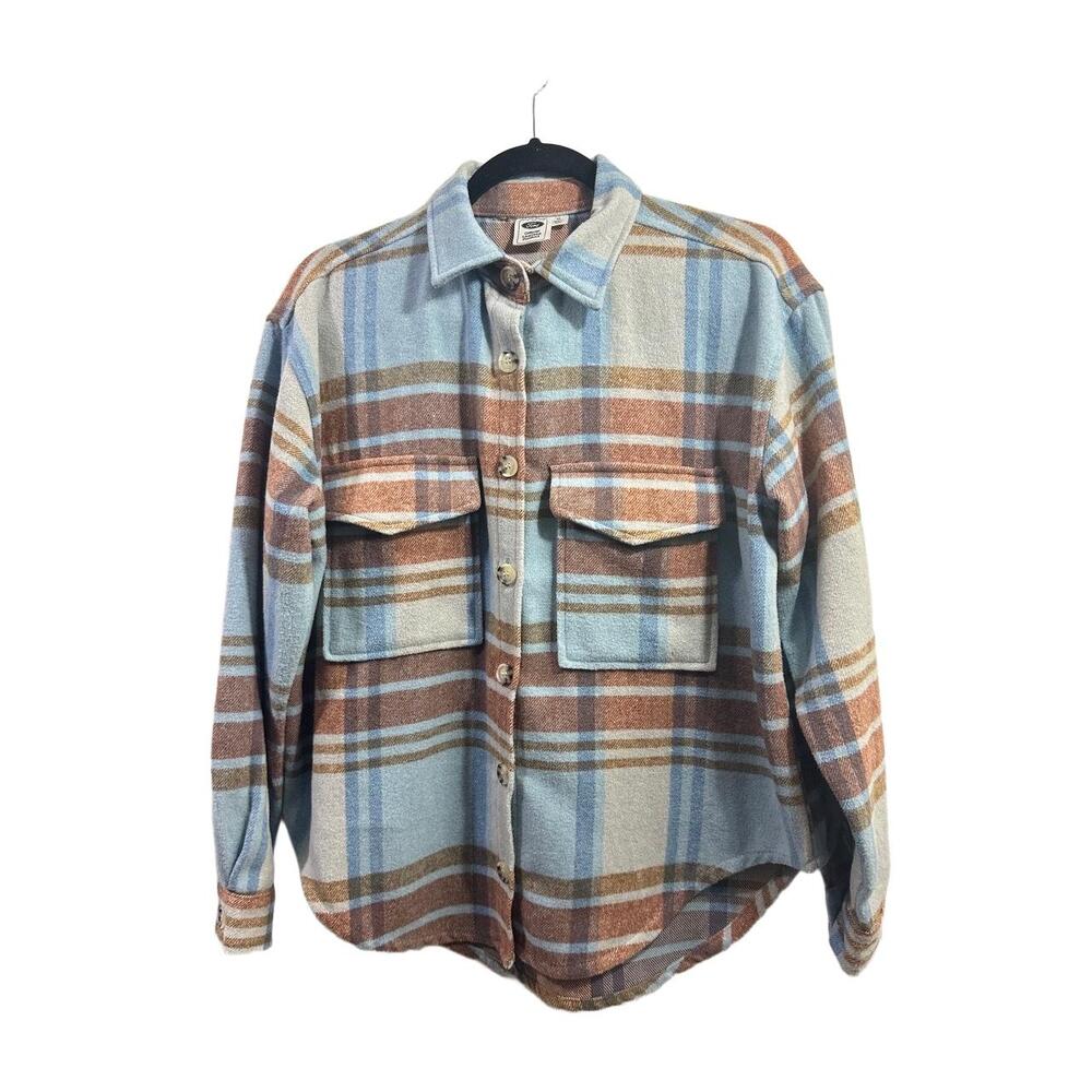 Ford Graphic Flannel Womans Size XSmall Madras Plaid Buttonup Front Flap Pockets